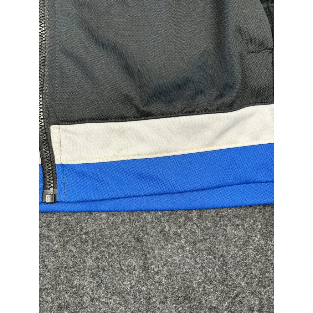 Nike Dri-FIT Track Jacket Mens Small Black Blue Full Zip Graphic Back Sweatshirt